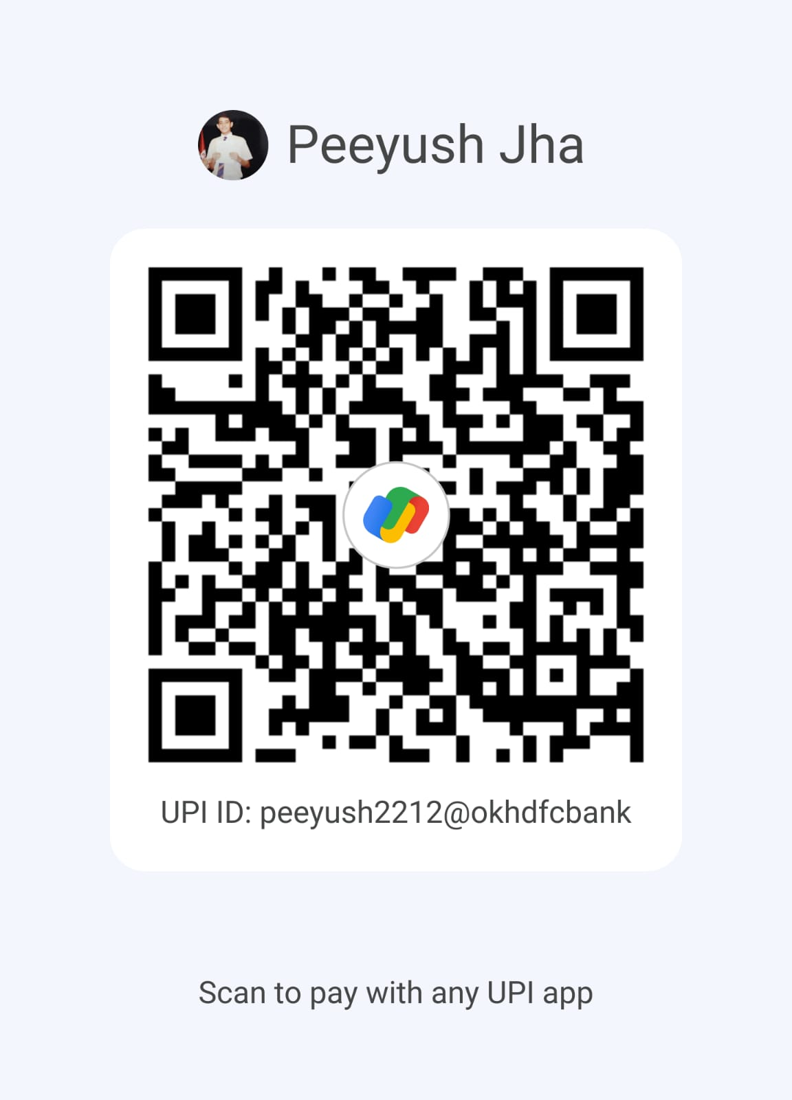 GPay QR for peeyush2212@okhdfcbank